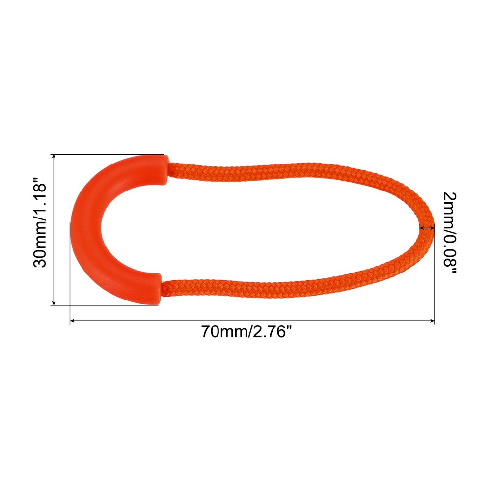 Zipper Pulls Replacement, 15 Pack Extension Cord Handle for Bags, Orange