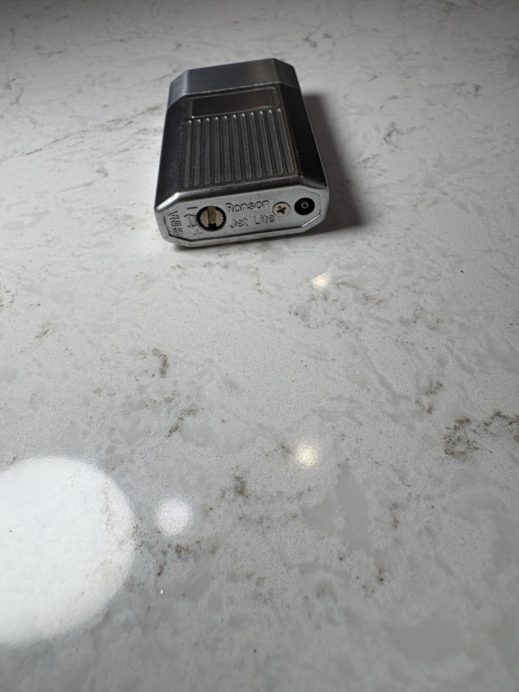 Ronson Jet Lite Silver Metal Cigarette Lighter