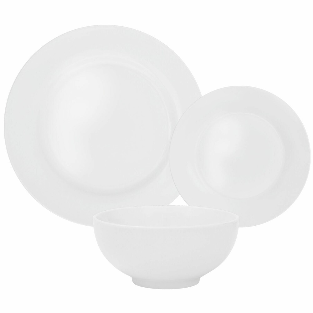 18-Piece Dinnerware Set Round Dinner Plate Dish Service White Dinner Service Set