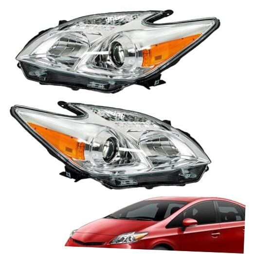 1 Pair Headlight Left and Right Side Assembly Replacement for Prius 2012-2015