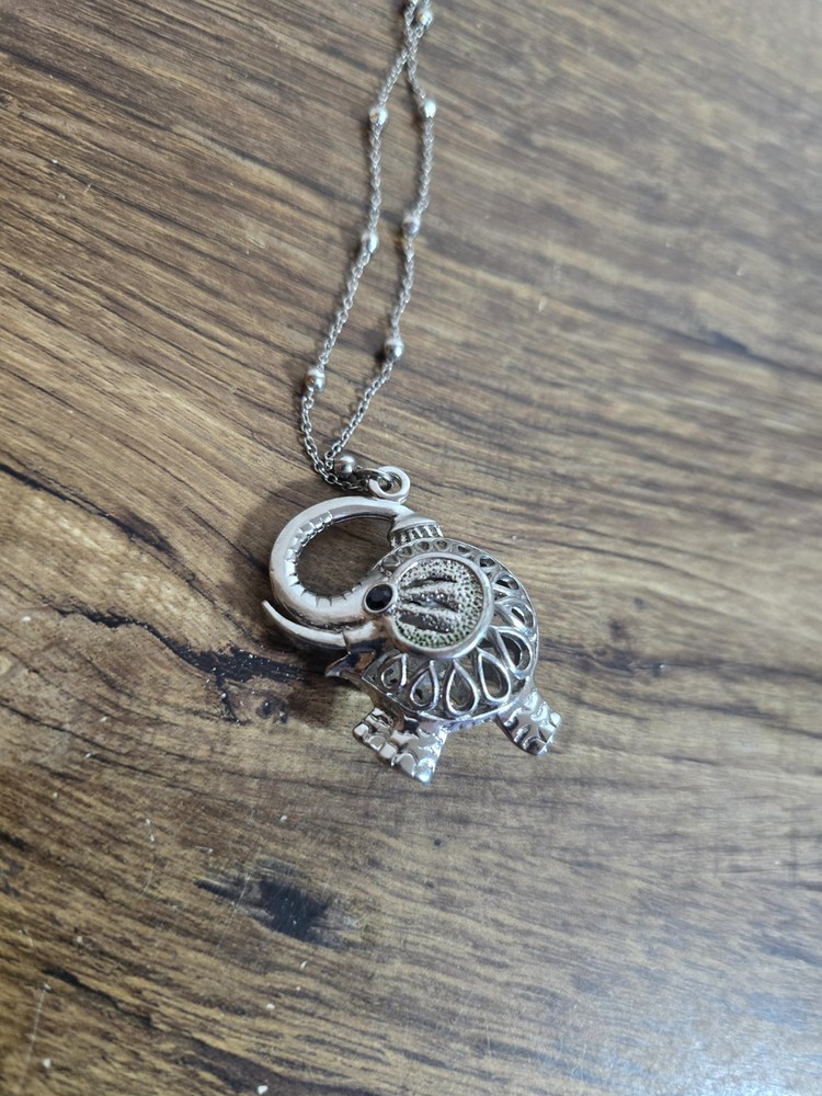 filigree elephant locket necklace