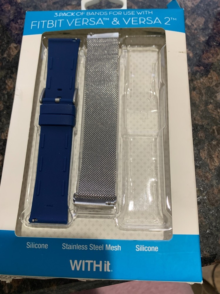 New Silicone Replacement Band for Fitbit Versa / Versa 2 – Navy Blue - Withit