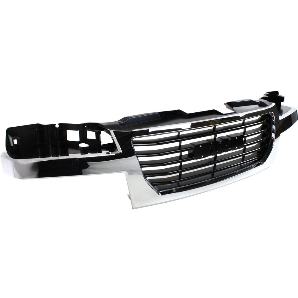 Grille For 2004-2012 GMC Canyon Chrome Shell w/ Black Insert Plastic