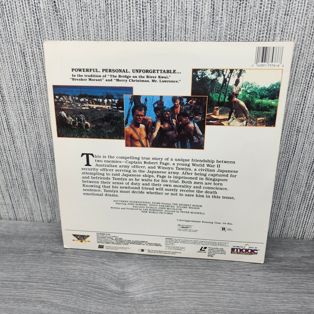 The Highest Honor Laserdisc LD Open Shrink John Howard
