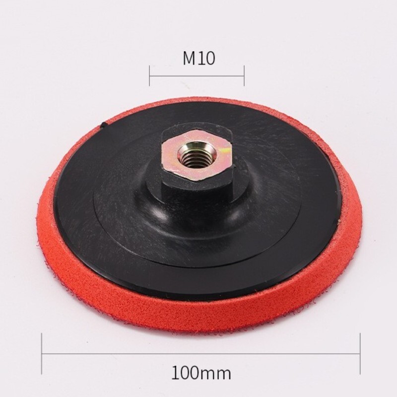 4" M10 Hex Nut Hook and Loop Backing Pad Orbital Sander Polishing Pad, Red
