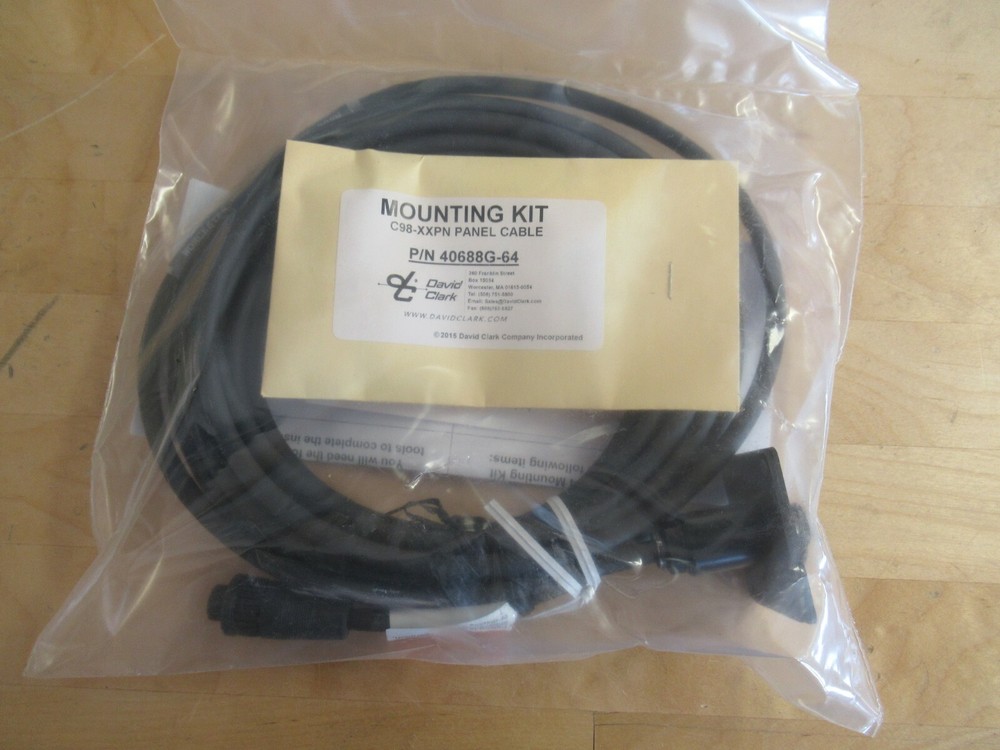 David Clark C98-20PN System Cable, Panel p/n 40894G-05