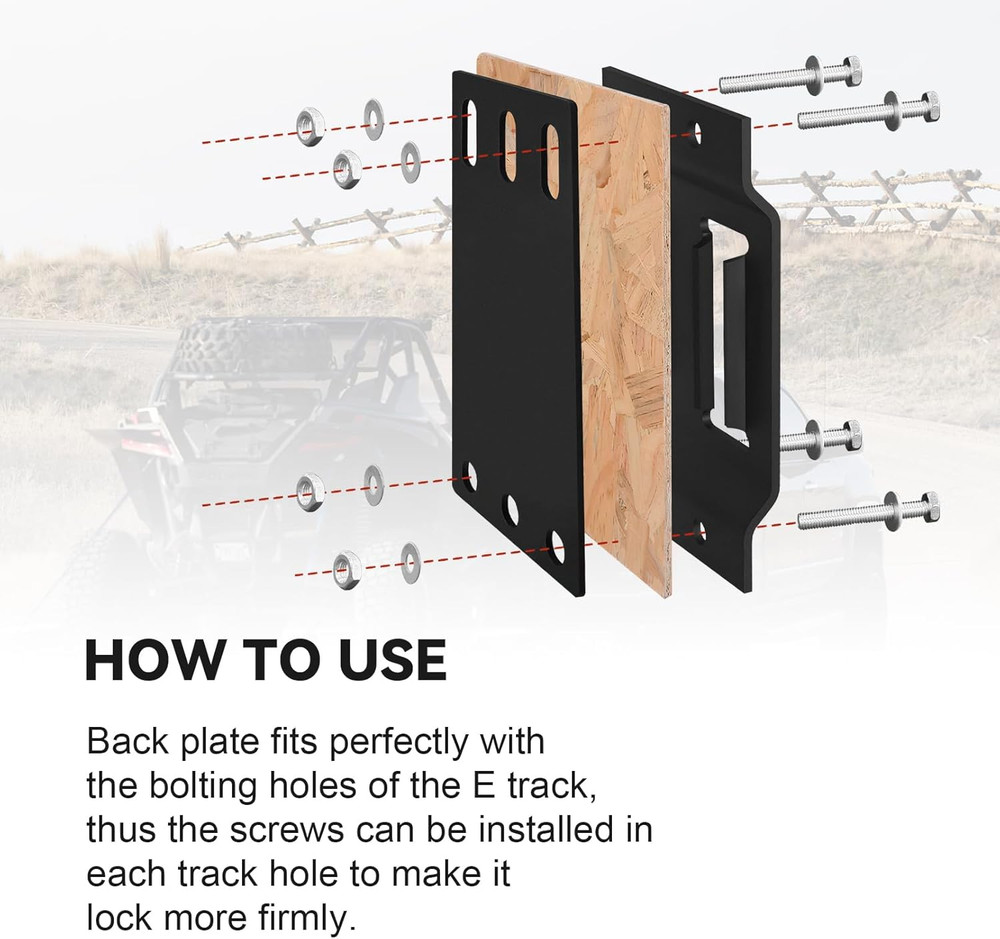 12Pcs E-Track Rail Mounting Back Plate, Heavy Duty X-Track & E-Track Backing Pla