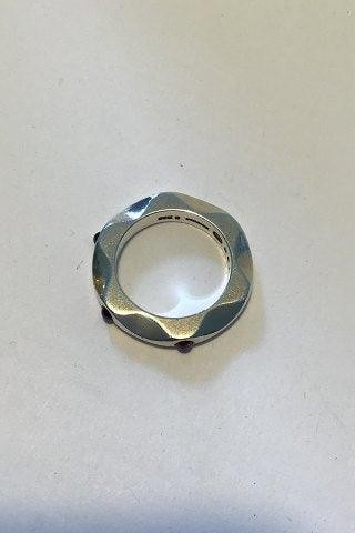 Georg Jensen Sterling Silver Mirror Ring No. 261 Amethyst