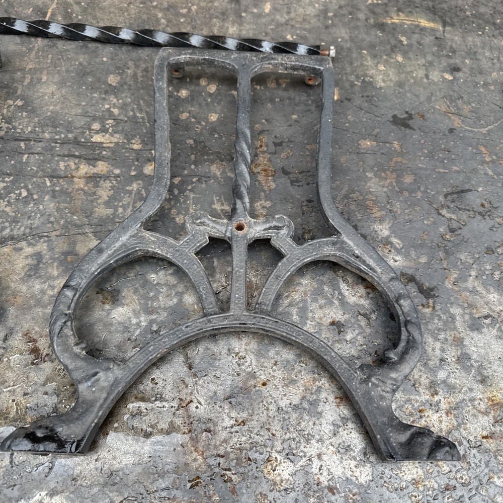 Antique Cast Iron Hardware Bench Stool Base Ends Legs