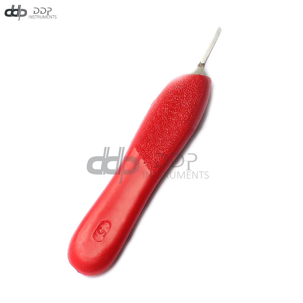 Scalpel Knife Handle # 5 Red Plastic Grip, Surgical Instruments