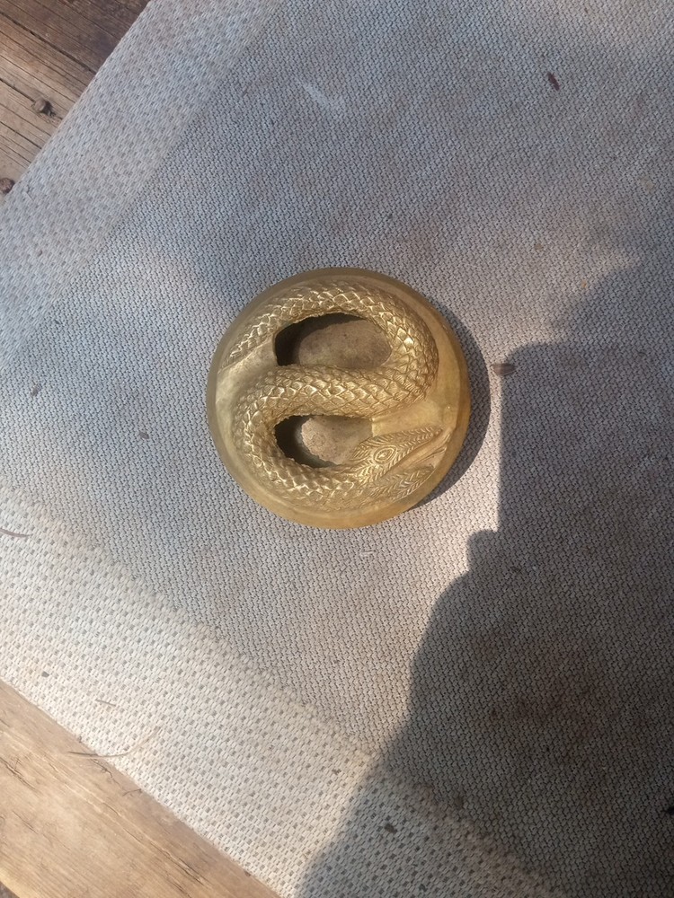 Antique Solid Brass Ashtray 3" Wide