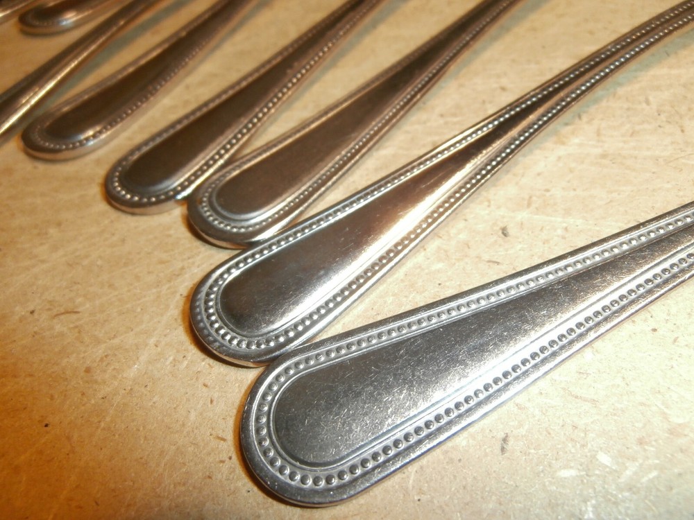 18 Winco Stainless 18-0 Table Spoons Dot Beaded Pattern