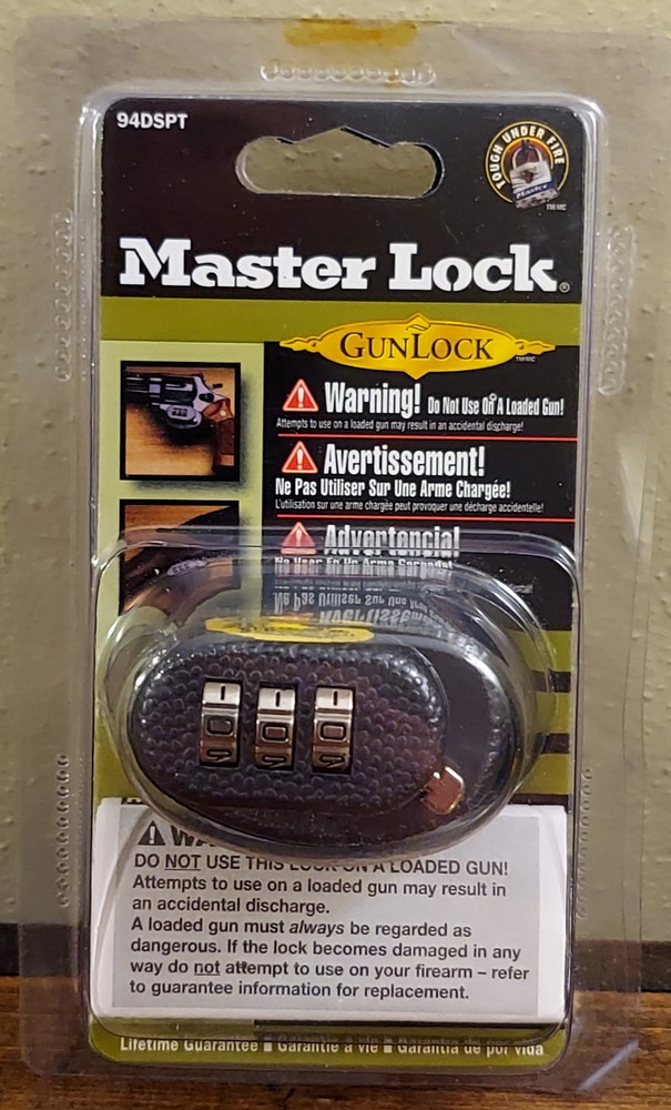 Master Lock 94DSPT MasterLock Trigger Gun Lock Combination Black New