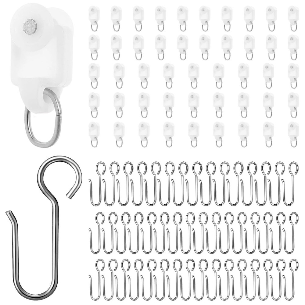 Curtain Tracks Ceiling Wall Mounted White Thickened Style Curtain Tracks with...