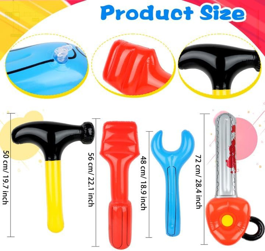 4 Pack Inflatable Tool Set Include Inflatable Hammer Inflatable Wrench Inflatabl