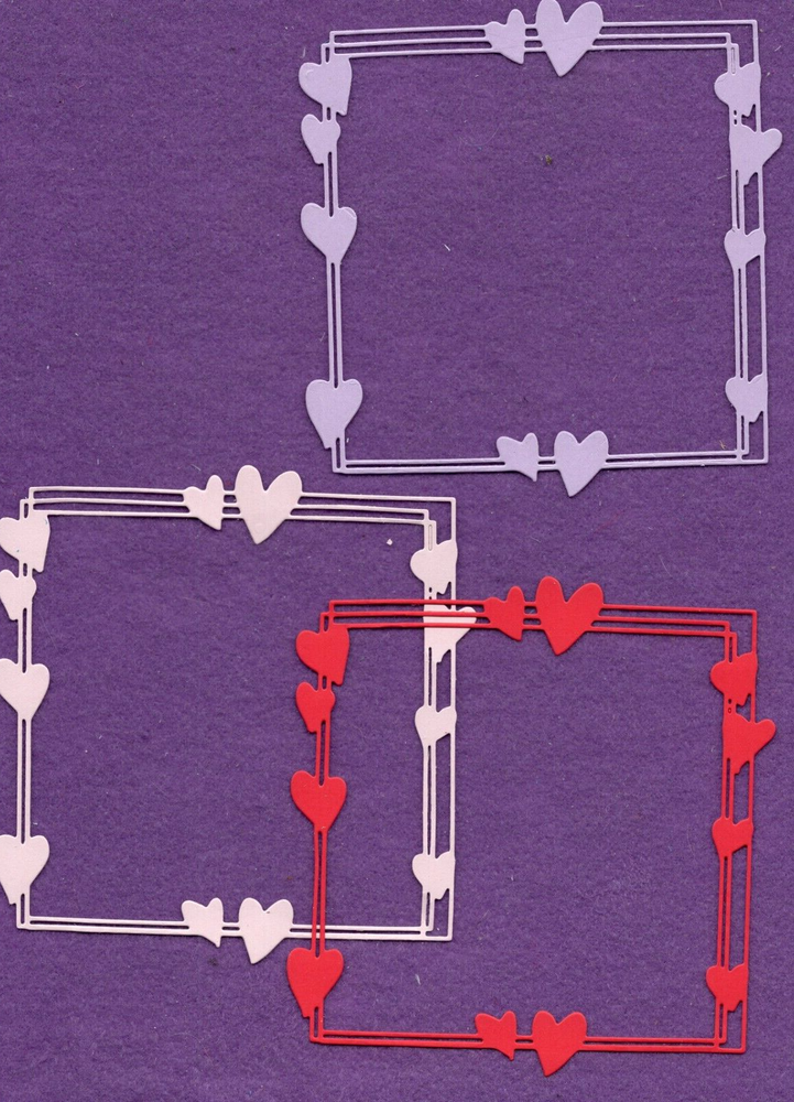 HEART FRAME # 5 die cuts scrapbook cards W