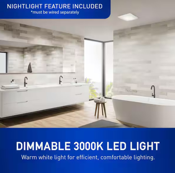 Panasonic LED WhisperThin DC Pick-A-Flow 80-100 CFM - White (RG-T810LA)