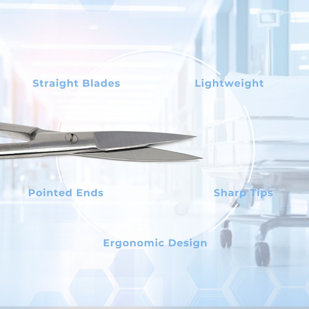Operating Dissecting Surgical Scissors Straight 5.5" Sharp Edges Stainless.