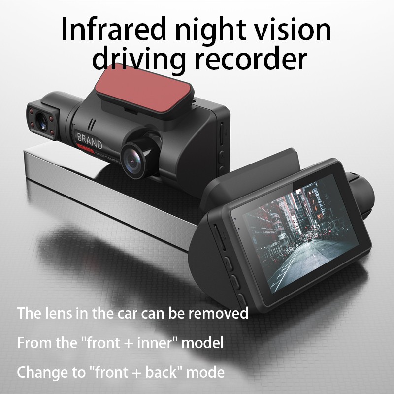 3 inch Car DVR Touch Screen Driving Video Recorder G-sensor Front+Inside Camera