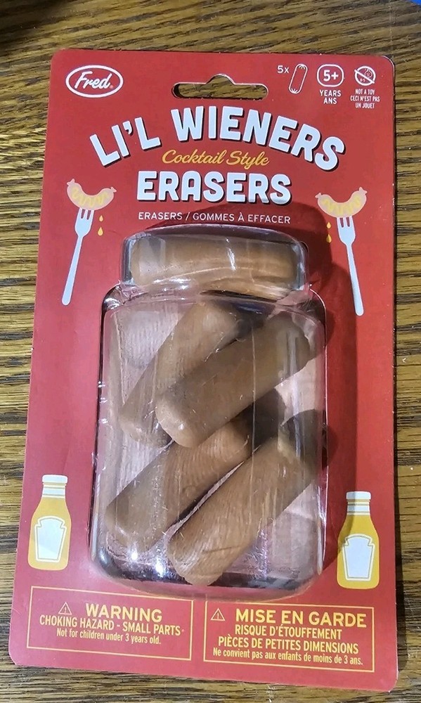 Fred ---Cocktail Wiener Erasers  BRAND  NEW