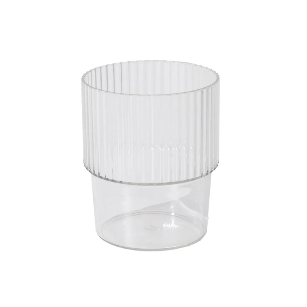 12 Clear Stackable Ribbed Reusable Plastic cups Centerpieces Decorations
