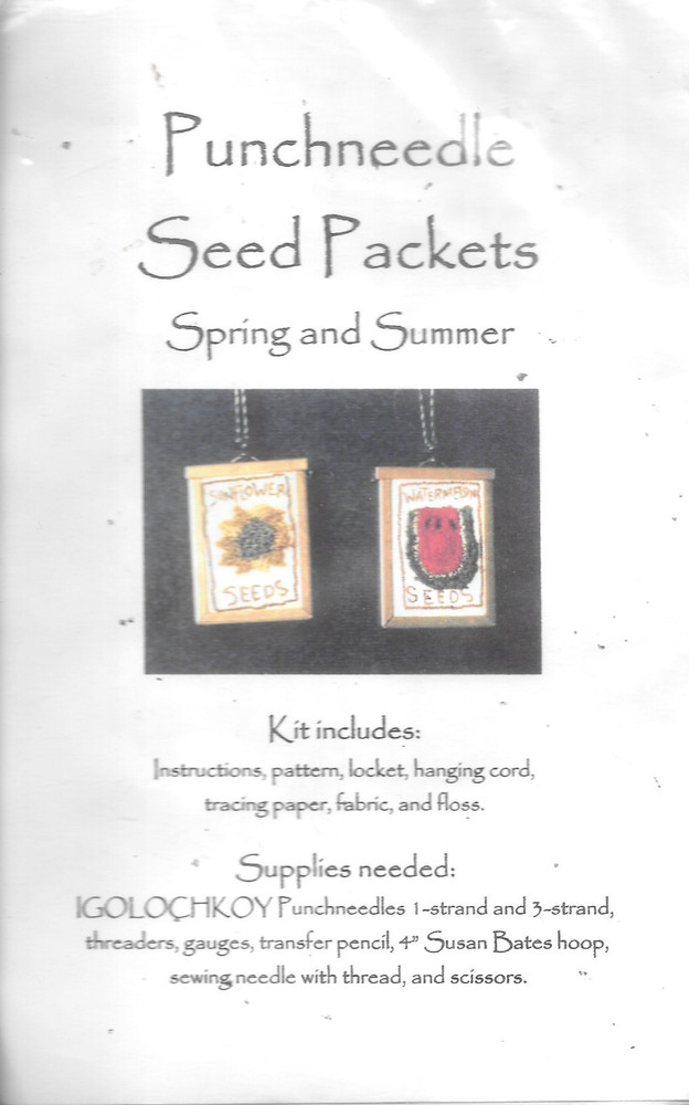 Punchneedle Seed Packets Spring and Summer Sealed Sewing Kit