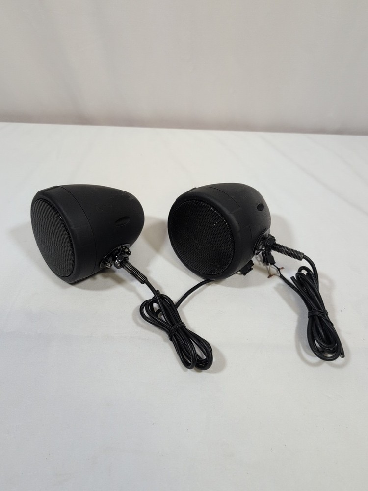 Motorcycle Speaker Set Black Universal Fit