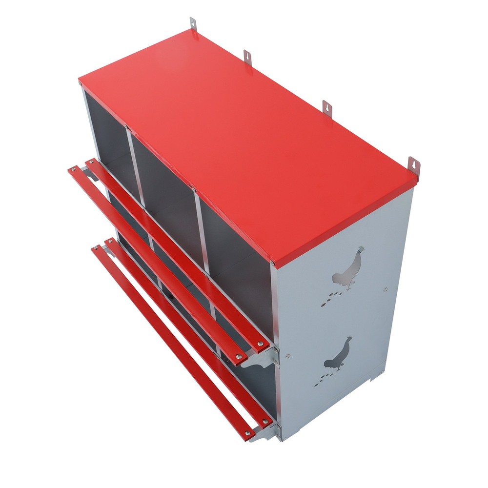 Heavy Nesting Box Chicken Nesting Box 6 Room Metal Nesting Red 6 Compartment