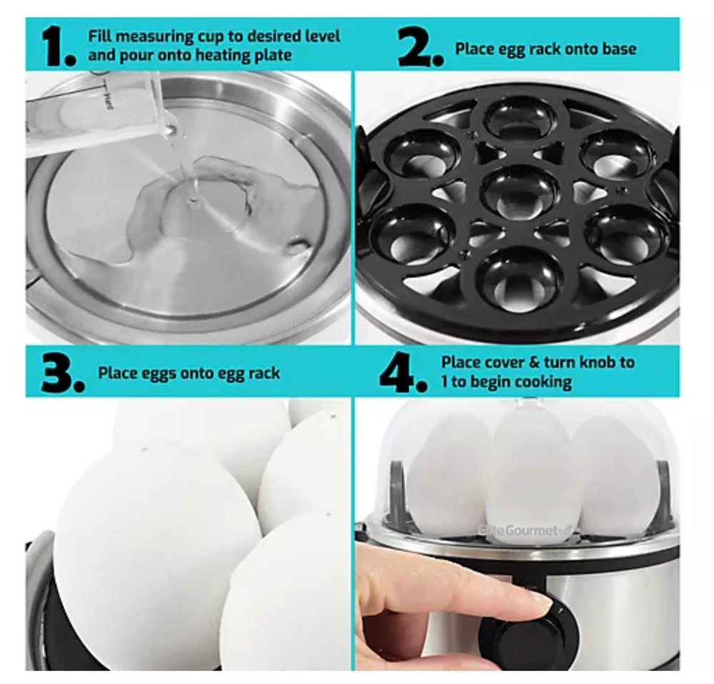 Elite Gourmet Platinum Stainless Steel Automatic Egg Cooker