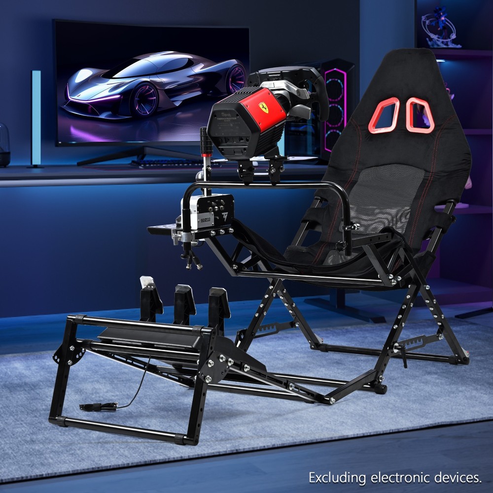 Supllueer Foldable Racing Simulator Cockpit Fits Logitech G920 Moza Thrustmaster