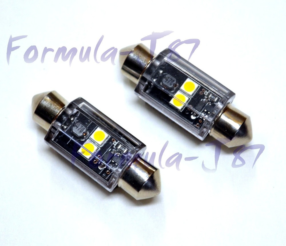 LED Light Canbus Error Free 6418 5W Warm White Two Bulbs License Plate Replace