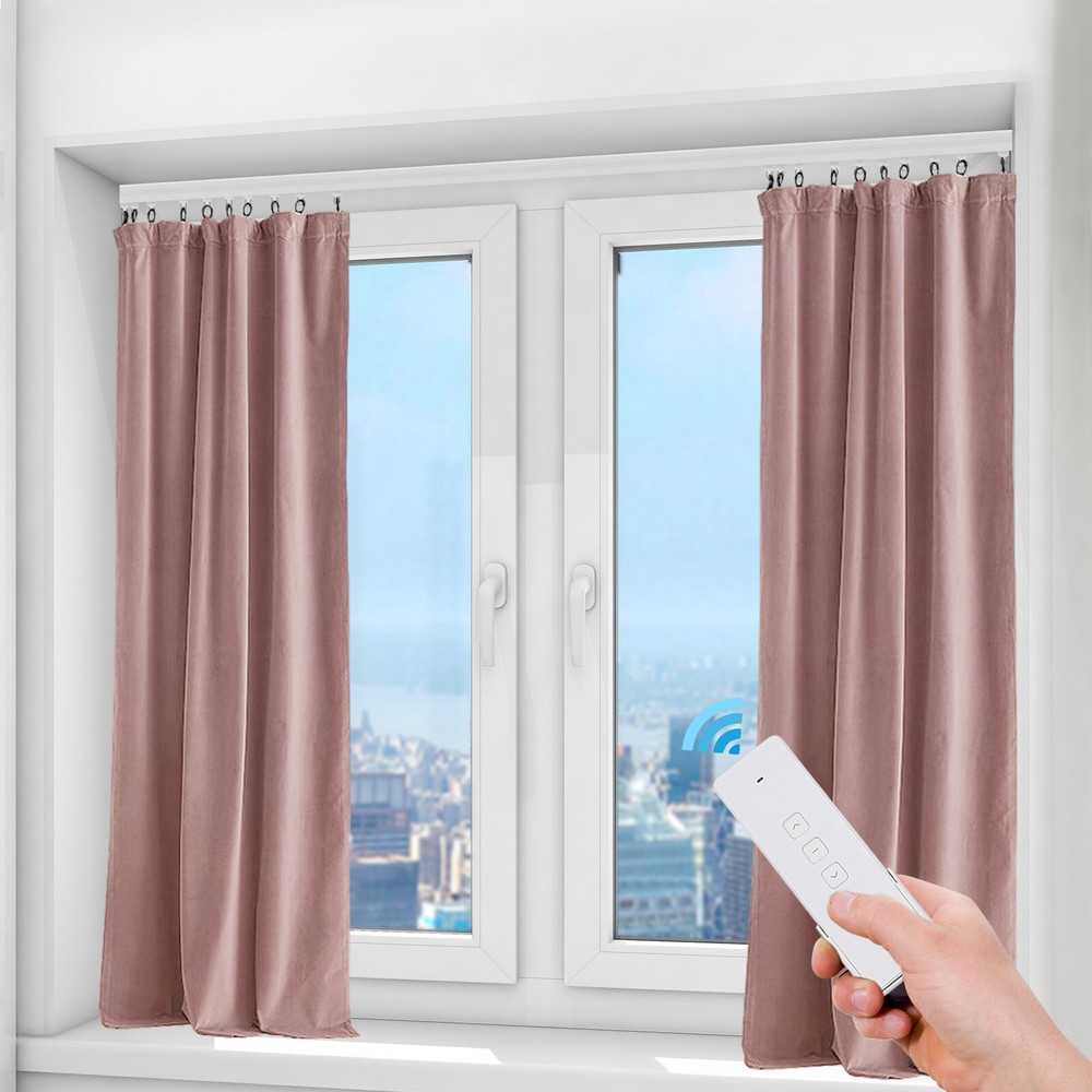 Motorized Curtain Track Ceiling Mounting Electric Curtain Track & Remote Control