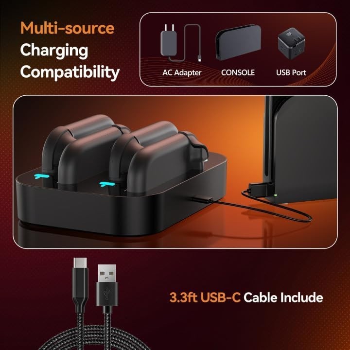 COMBO PACK- 4 in 1 Controller Charging Dock & Clear Dockable Protective Case