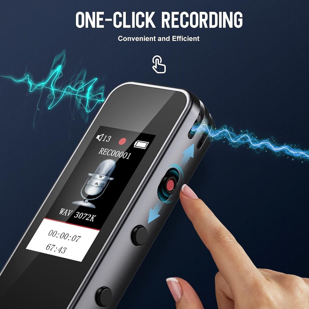128GB Voice Recorder by COCONISE, 3072Kbps, MP3, A-B Loop, Password Lock