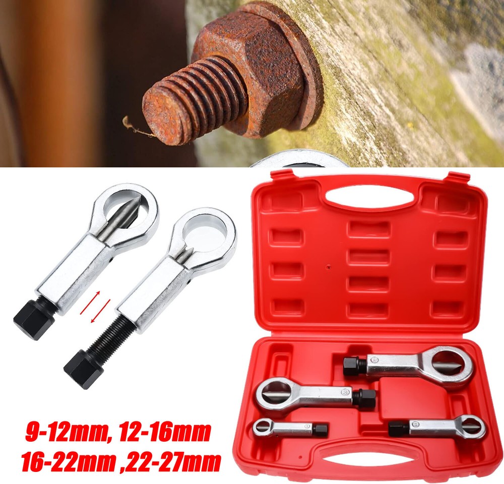 4PCS Nut Splitter Breaker 9-27mm Nut Remover Extractor Adjustable Cracker Tools
