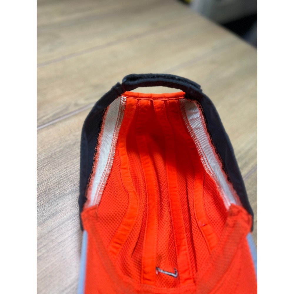 Vintage Nike Hat Cap Strapback Orange Tailwind 7 Panel Reflective Tennis Cycling
