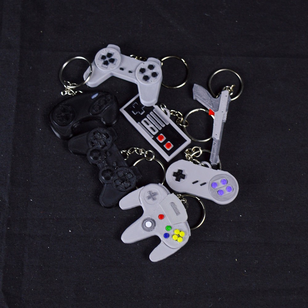 Classic Video Game Controller Keychain 3D Printed Fan Art