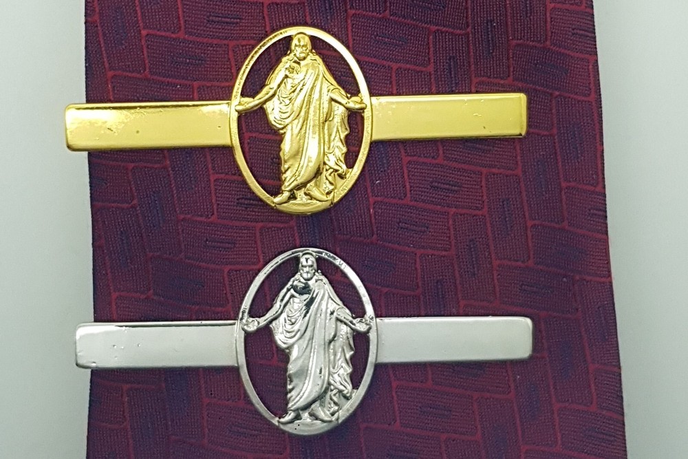 Christus Tie Bar, Silver plated