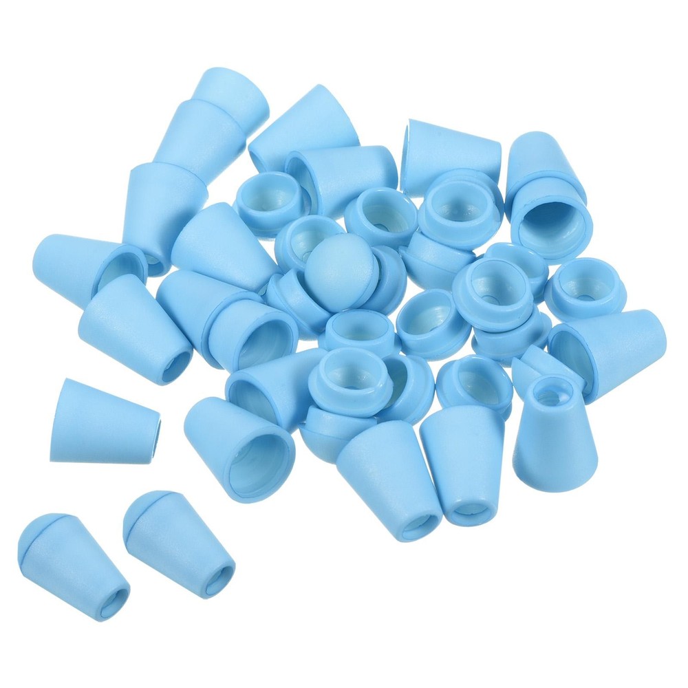 Bell End Stopper Cord Rope Lock for Drawstring Bag, Light Blue 50pcs