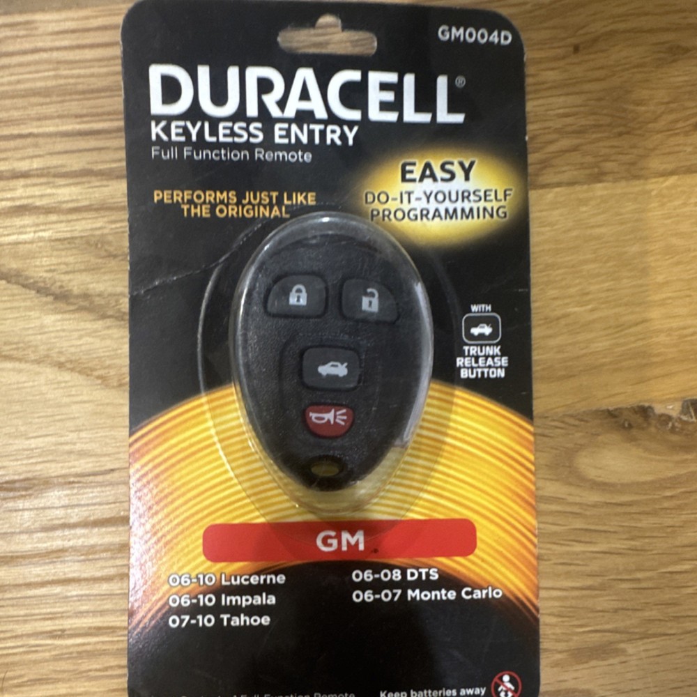 Duracell Full function remote GM 004d Do-It-Yourself Programming