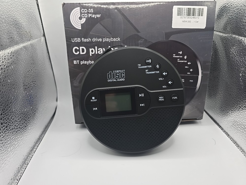 Portable CD Player with Bluetooth, Discman CD Player for Car with FM Transmitter