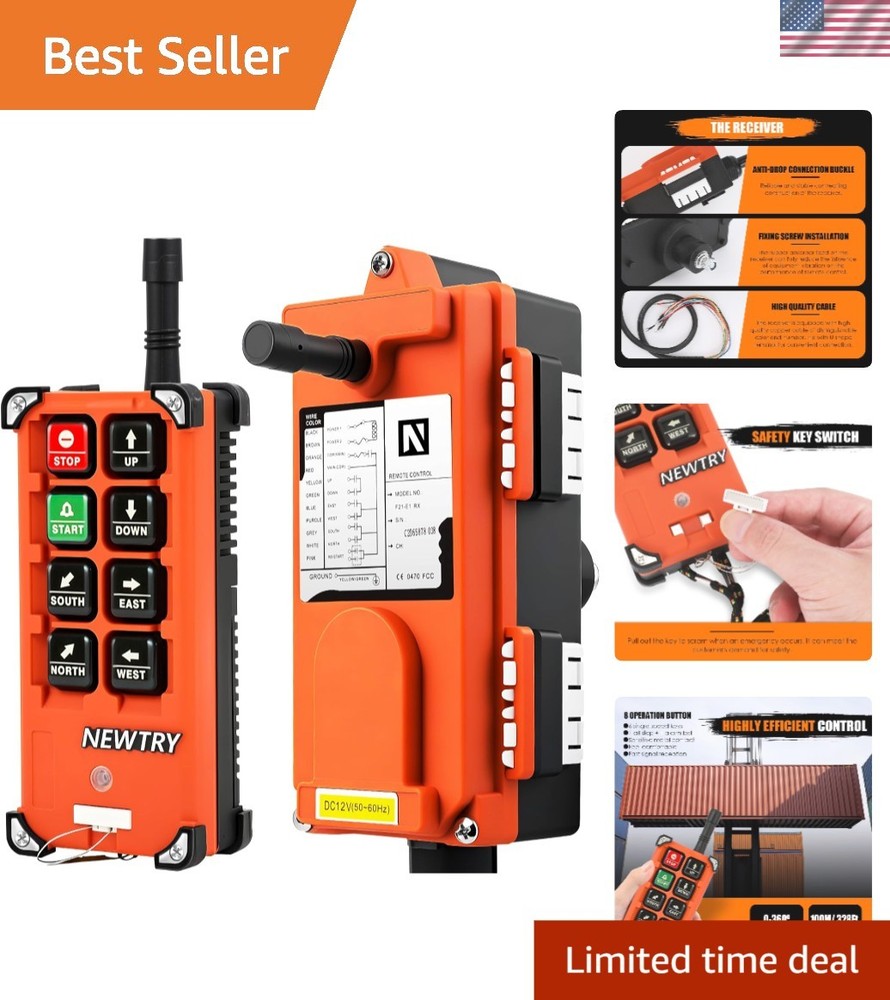Reliable Industrial Crane Remote Control - Includes Transmitter & 12V Receiver