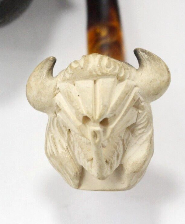 SMS Meerschaum Viking Skull Pipe with Case