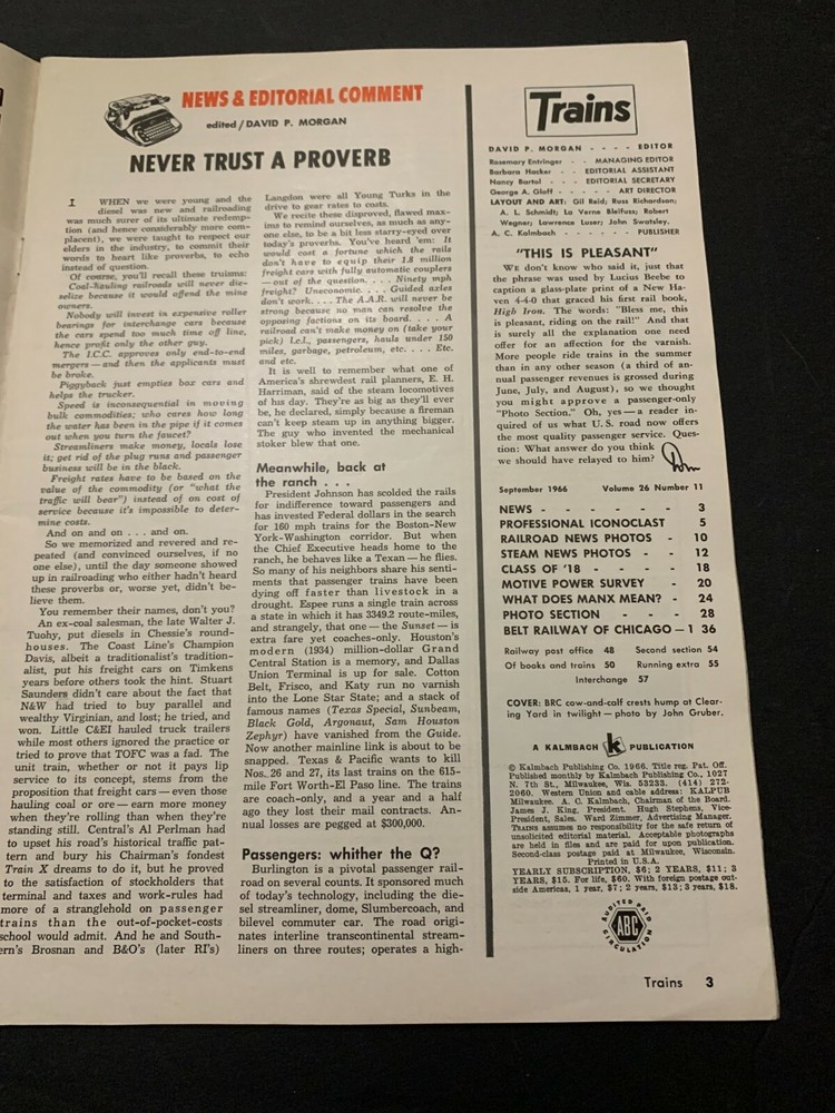 September 1966 Trains Magazine