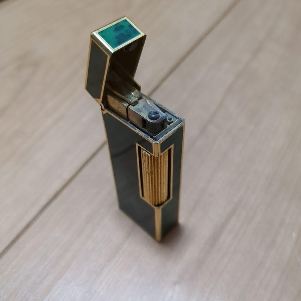 Dunhill Rollagas lighter green gold without box