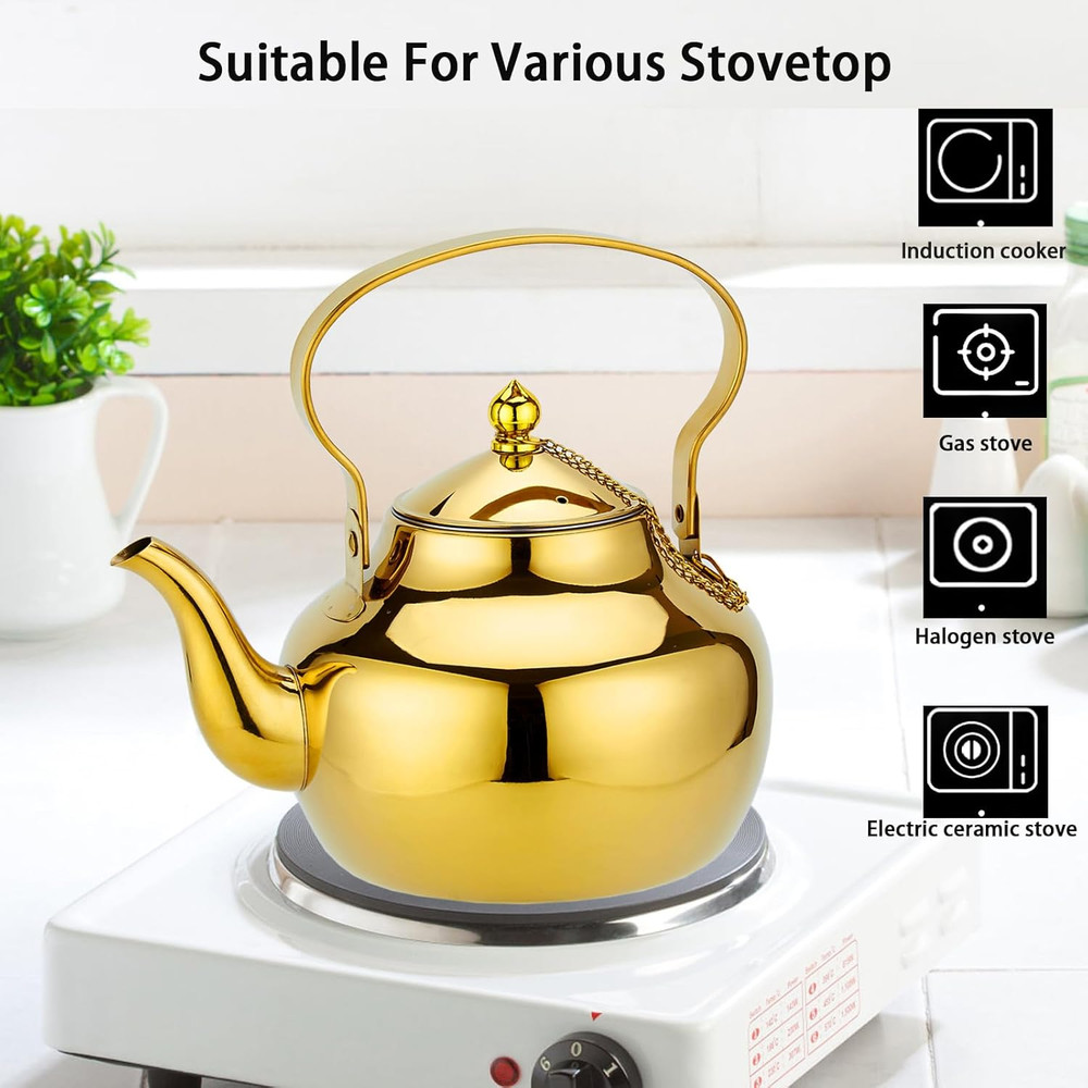 2000Ml Gooseneck Teapot with Removable Infuser, 2.1Qt Hot Water Kettle Boiling W