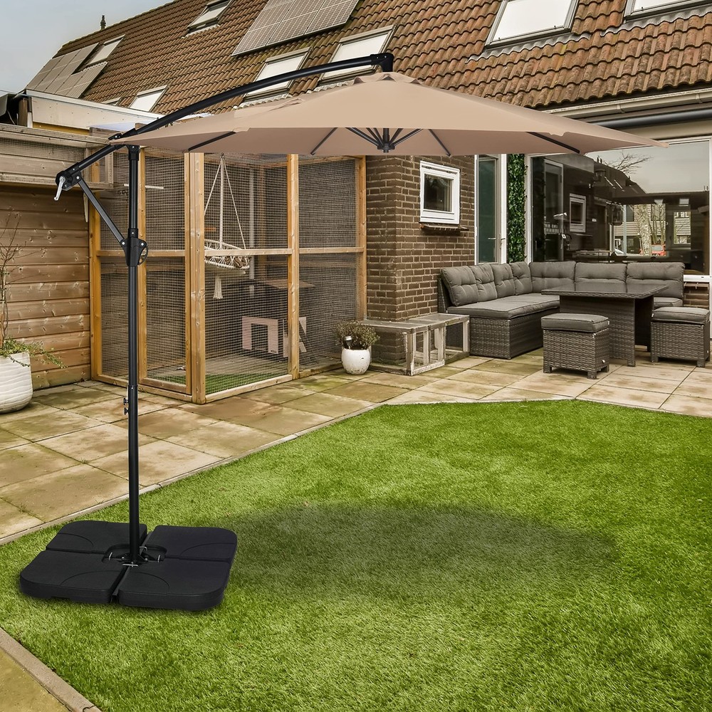 Simple Deluxe 10ft Offset Umbrella Cantilever Patio Hanging Offset, Tan