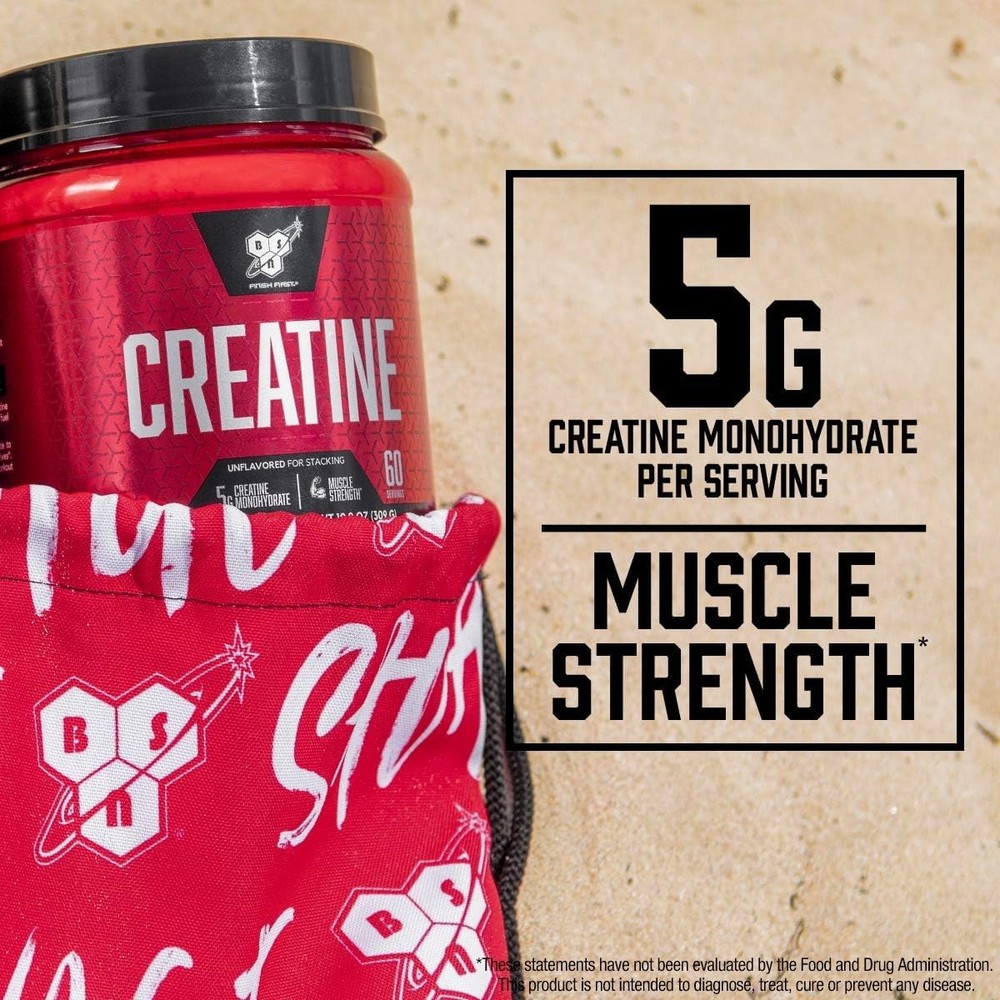 BSN Micronized Creatine Monohydrate Powder, Unflavored Creatine Powder,