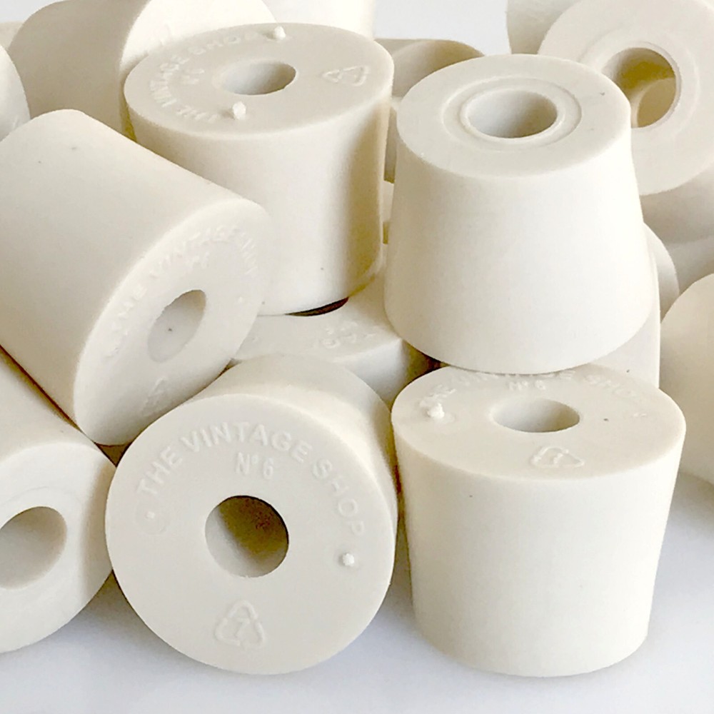 #6 Rubber Stopper with 3/8in Hole - 10-Pack