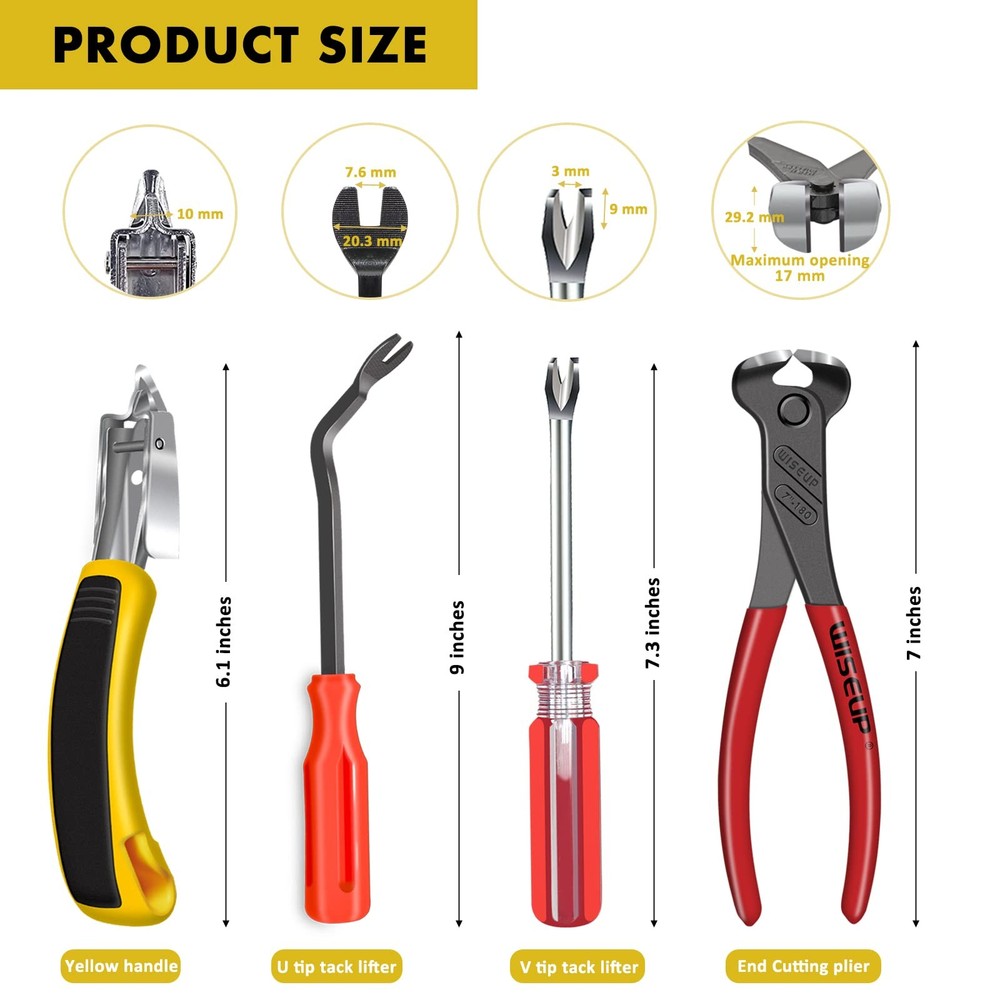 Alimtee 4Pcs Upholstery Staple Remover Tools Set Including End Cutting Pliers...